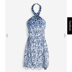 WHBM halter mini dress blue